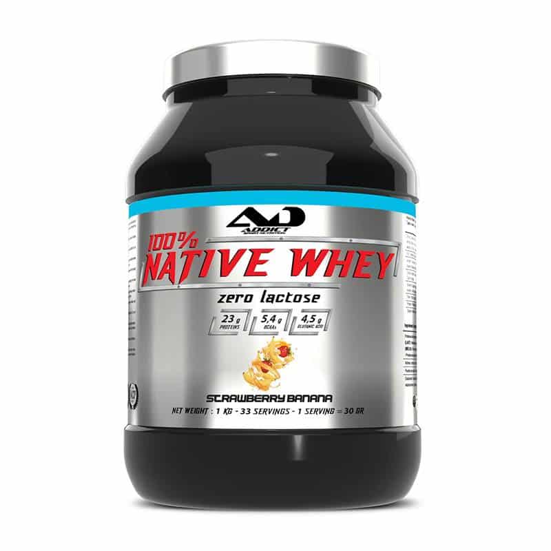Addict Sport Nutrition - 100% Native Whey 1000g Strawberry Banana